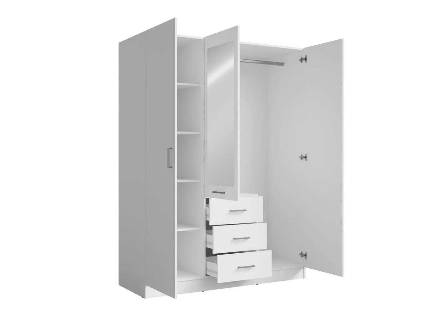 Lukas Möbel Schlafzimmer-Set Monsun Weiß mit 5 Schubladen und Kleiderschrank - Bild 3