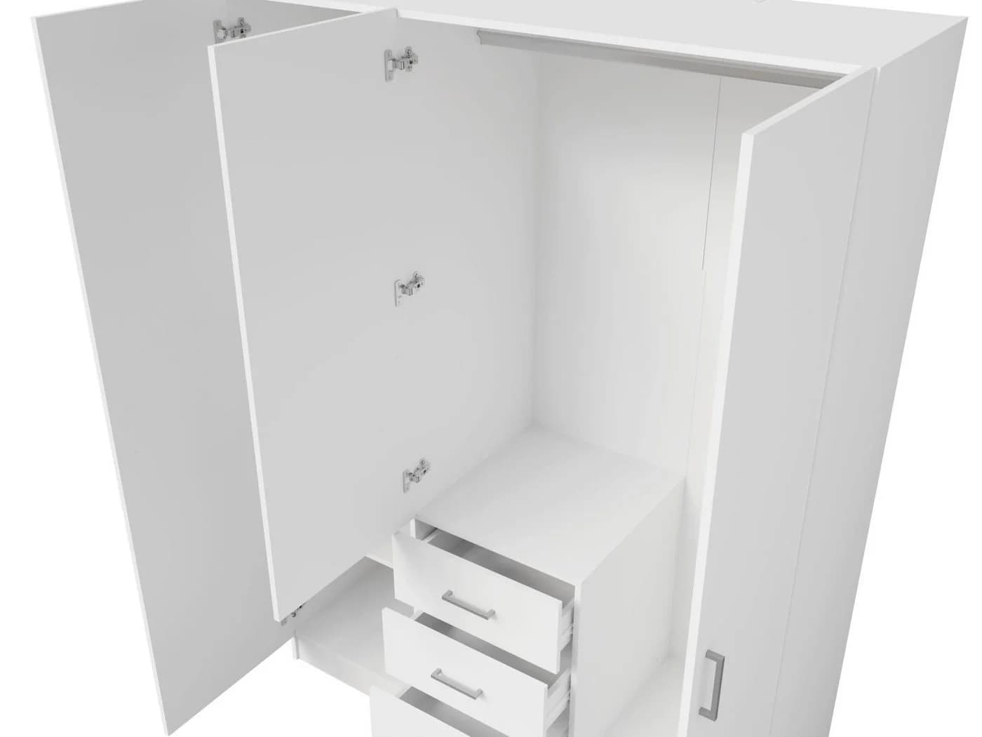 Lukas Möbel Schlafzimmer-Set Monsun Weiß mit 5 Schubladen und Kleiderschrank - Bild 4