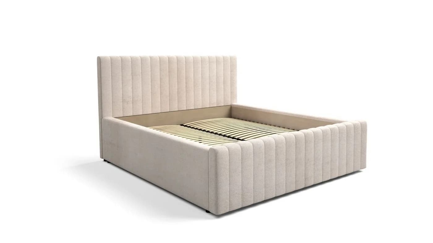 Lukas Möbel Polsterbett Bettina mit Bettkasten und Lattenrost Beige - Bild 3