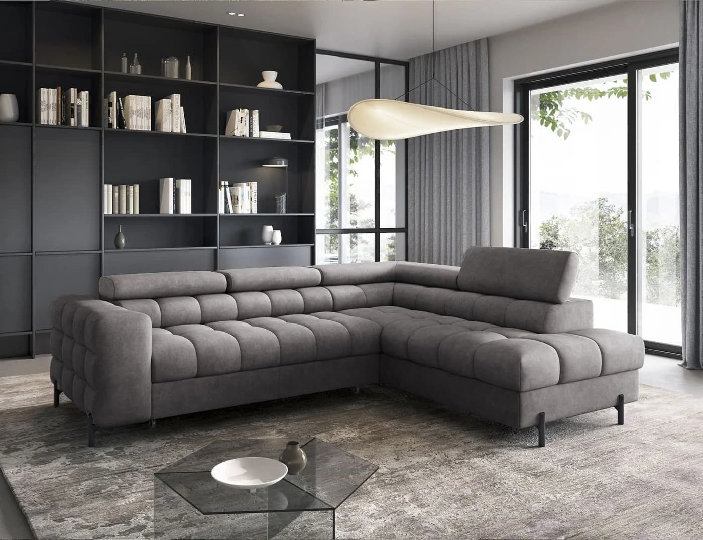 Lukas Möbel Ecksofa Frida mit Schlaffunktion und Bettkasten grau - Bild 2
