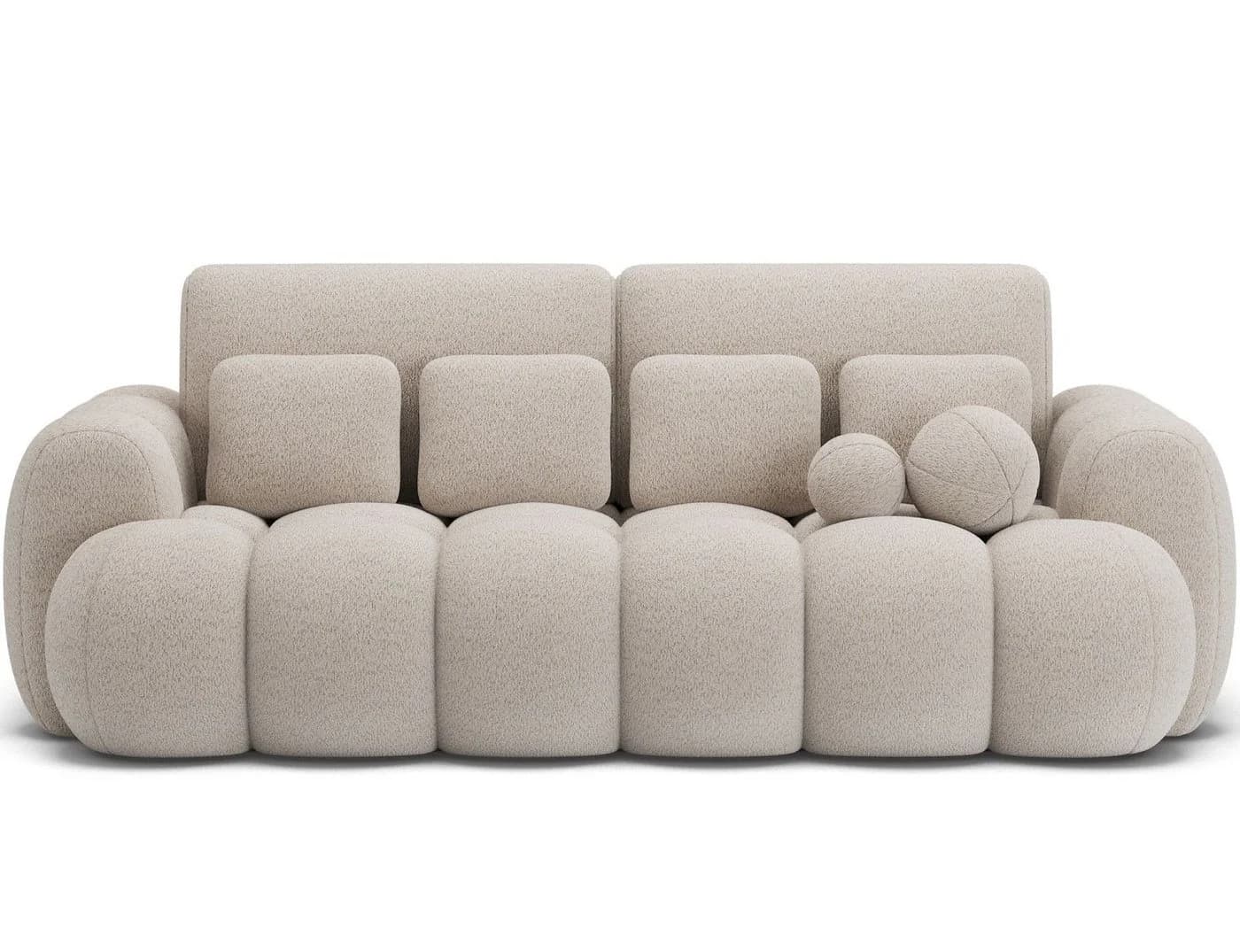 Lukas Möbel Schlafsofa Kitty mit Bettkasten und Zierkissen