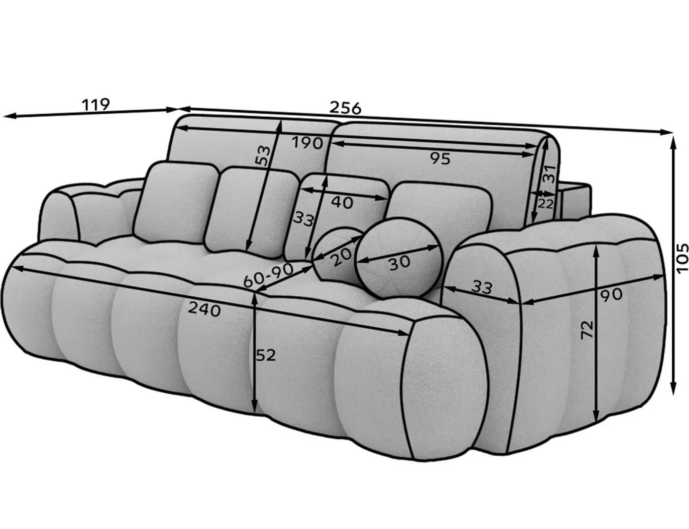Lukas Möbel Schlafsofa Kitty mit Bettkasten und Zierkissen in Weiß - Bild 5