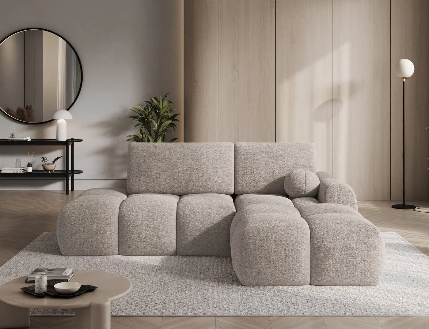 Lukas Möbel Ecksofa Vittario mit Schlaffunktion und Bettkasten Beige - Bild 4