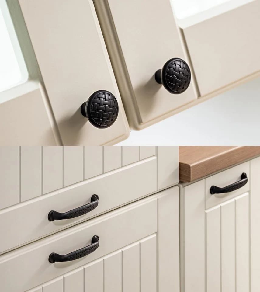 Möbel für Dich Küchenzeile Landhaus LORA 260 cm 10-teilig Weiß/Beige/Grau - Bild 5
