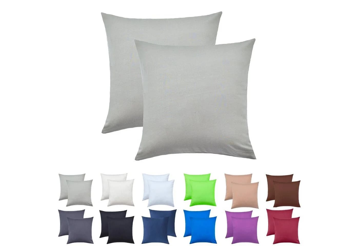 NatureMark Kissenbezüge 2er Pack Silbergrau Jersey - Bild 2