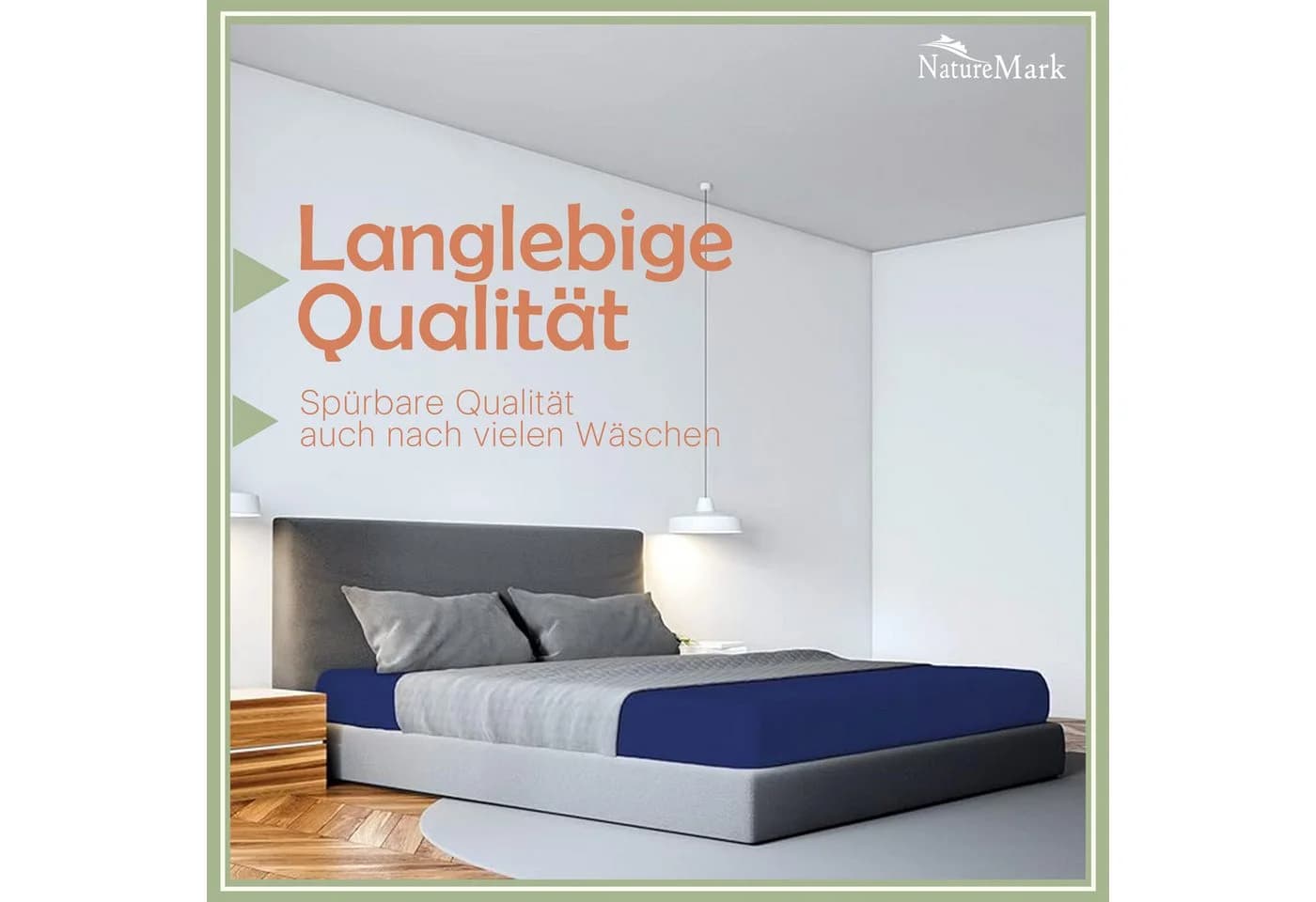 NatureMark Spannbettlaken Mikrofaser Navy blau 90x200 cm - Bild 4