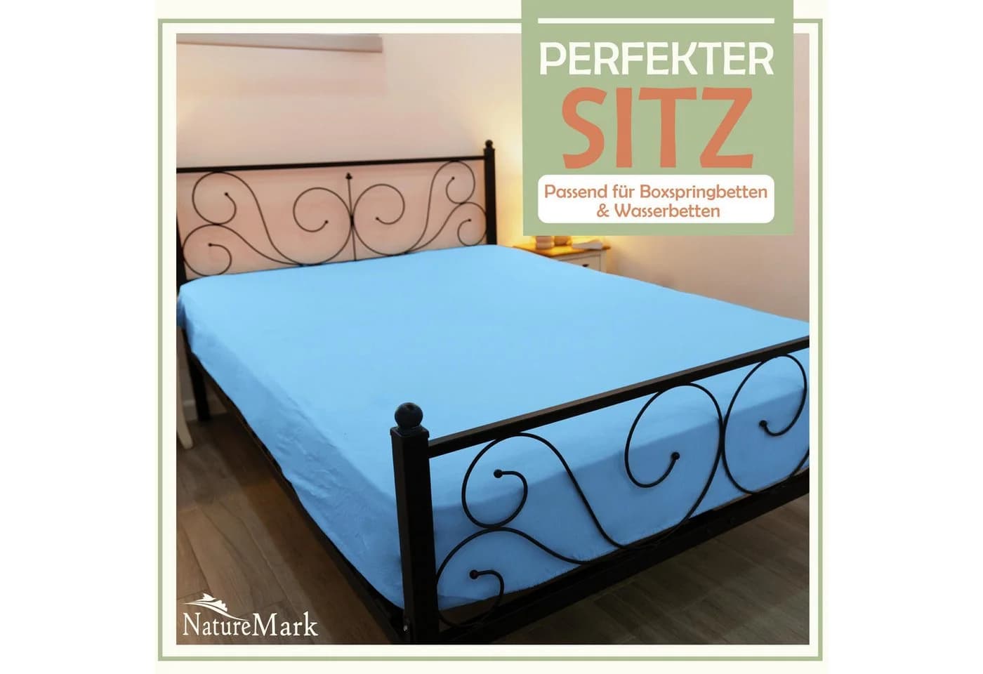 NatureMark Spannbettlaken Mikrofaser Hellblau