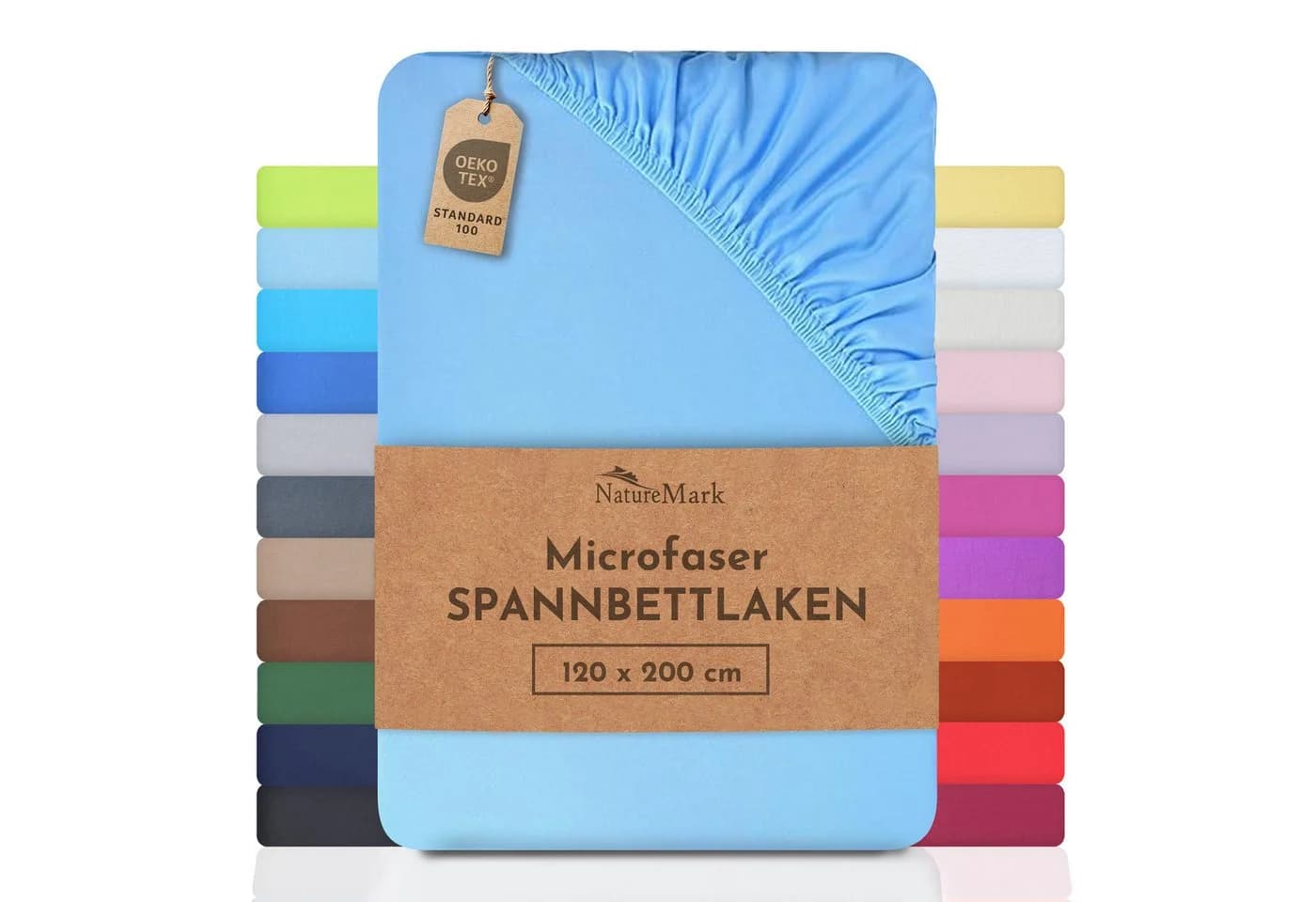 NatureMark Spannbettlaken Mikrofaser Hellblau - Bild 2