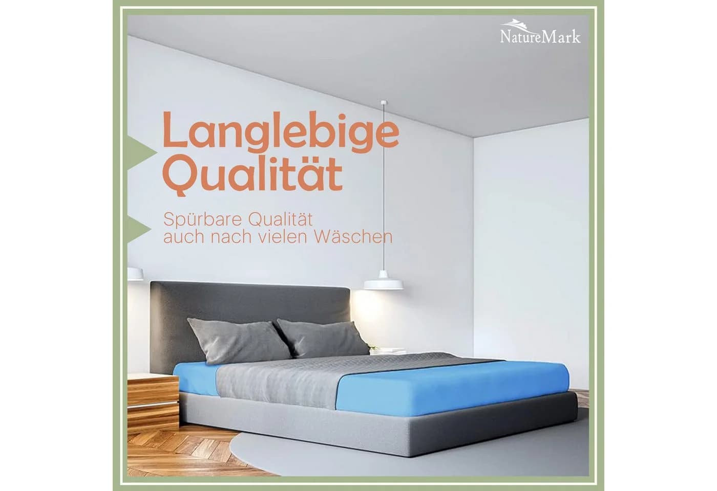 NatureMark Spannbettlaken Mikrofaser Hellblau - Bild 4