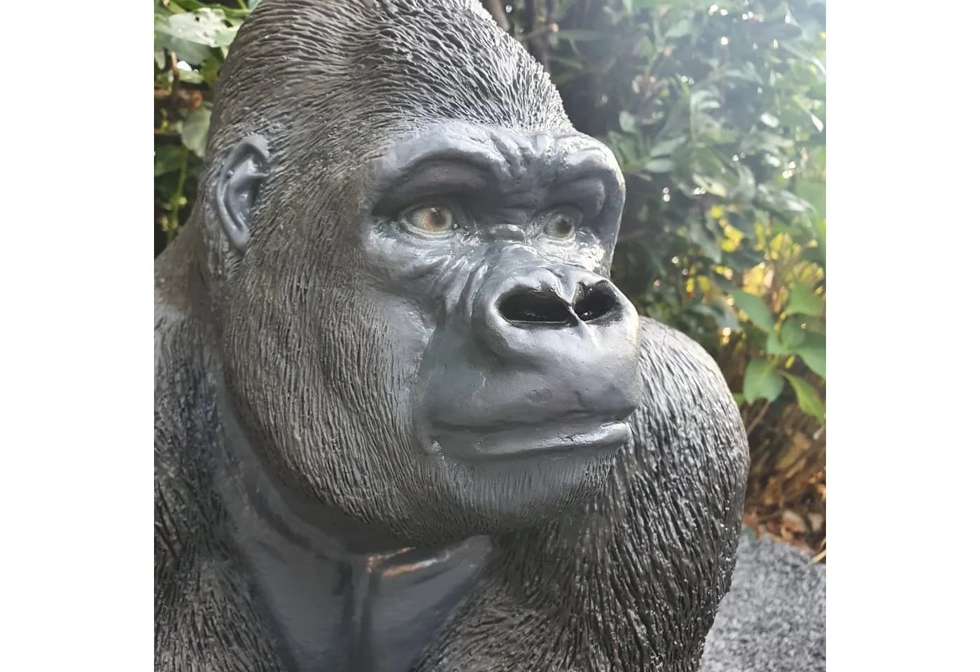 Aspinaworld Gartenfigur Gorilla sitzend Schwarz Kunstharz - Bild 3