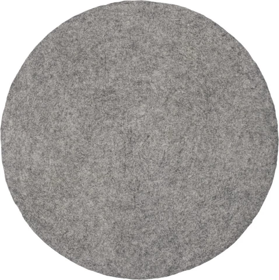myfelt Wollteppich Carl Filzteppich rund grau 100% Schurwolle - Bild 2