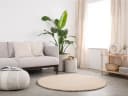 myfelt Wollteppich Levi Filzkugelteppich rund Beige Bild 1