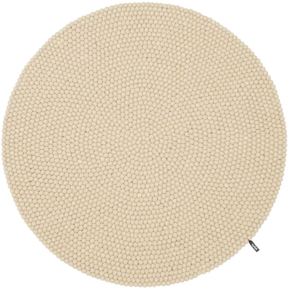 myfelt Wollteppich Levi Filzkugelteppich rund Beige - Bild 2