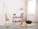 myfelt Wollteppich Levi Filzkugelteppich rund Beige Bild 3