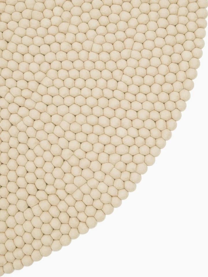 myfelt Wollteppich Levi Filzkugelteppich rund Beige - Bild 4