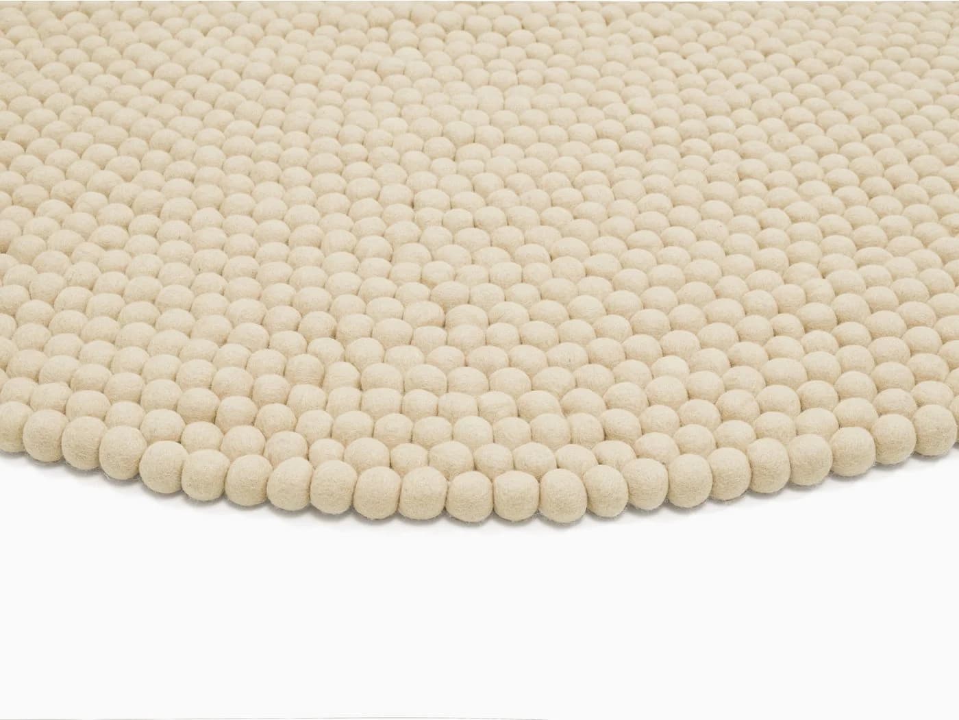 myfelt Wollteppich Levi Filzkugelteppich rund Beige - Bild 5