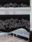 Doppelrollo Klemmfix ohne Bohren schwarz Silber Rankenmuster Perlen, Plisseeonline Bild 1