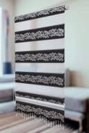 Doppelrollo Klemmfix ohne Bohren schwarz Silber Rankenmuster Perlen, Plisseeonline Bild 2