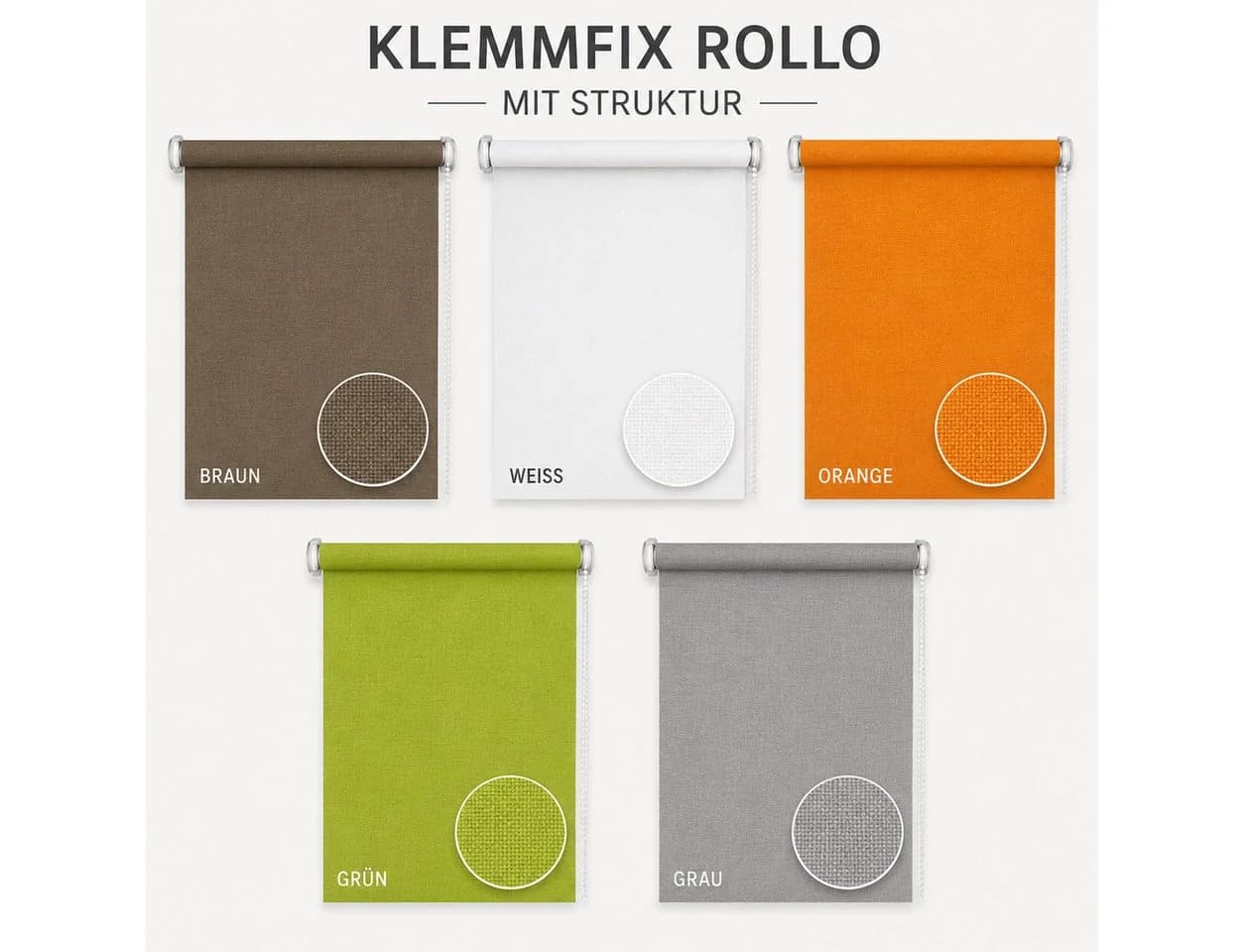 Plisseeonline Seitenzugrollo Klemmfix Orange - Bild 3