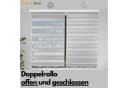 Doppelrollo Duorollo mit Kassette Rankenmuster und Perlen Höhe: 250 cm, Plisseeonline, blickdicht, Deckenmontage, Freihängend, Deckenmontage mit Clips, Mit Motiv und Alu Kassette in Weiß Gold Schwarz Bild 1