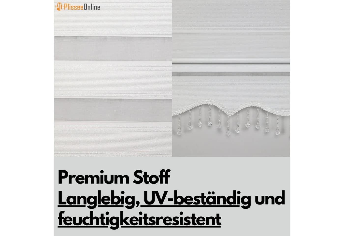 PlisseeOnline Doppelrollo Klemmfix Weiß blickdicht ohne Bohren - Bild 3