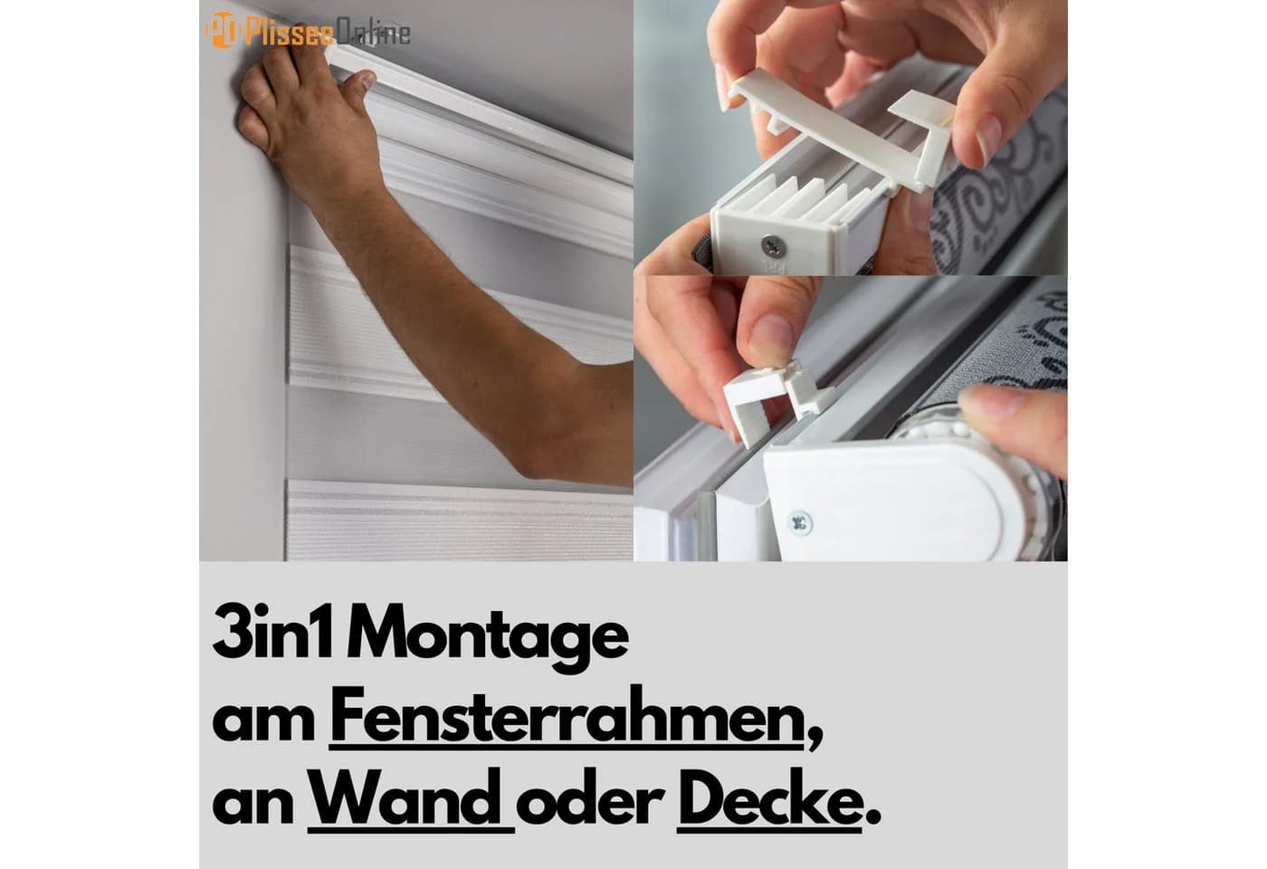 PlisseeOnline Doppelrollo Klemmfix Weiß blickdicht ohne Bohren - Bild 5