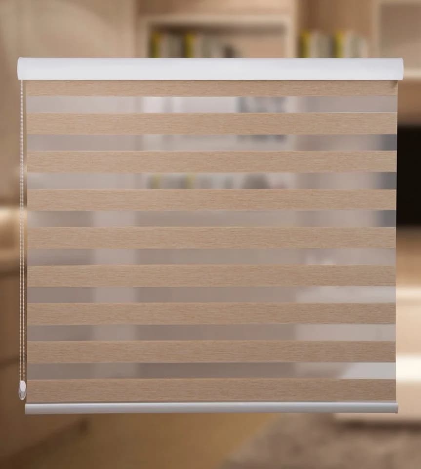 Plisseeonline Doppelrollo Beige Alu-Kassette blickdicht - Bild 2