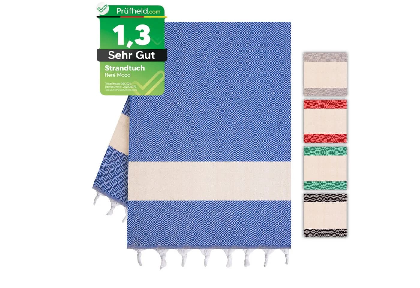 herémood Saunatuch XXL 100x180 cm Blau 100% Baumwolle - Bild 2