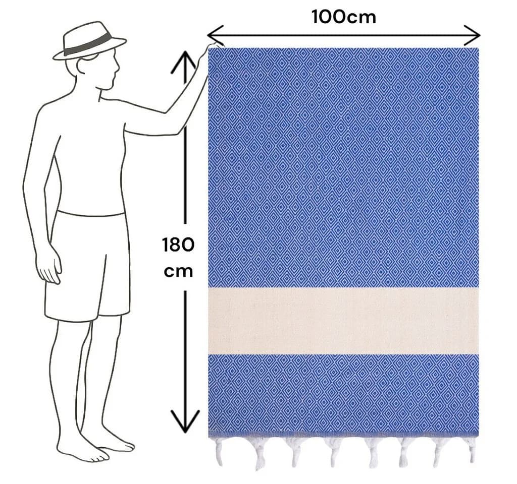 herémood Saunatuch XXL 100x180 cm Blau 100% Baumwolle - Bild 3