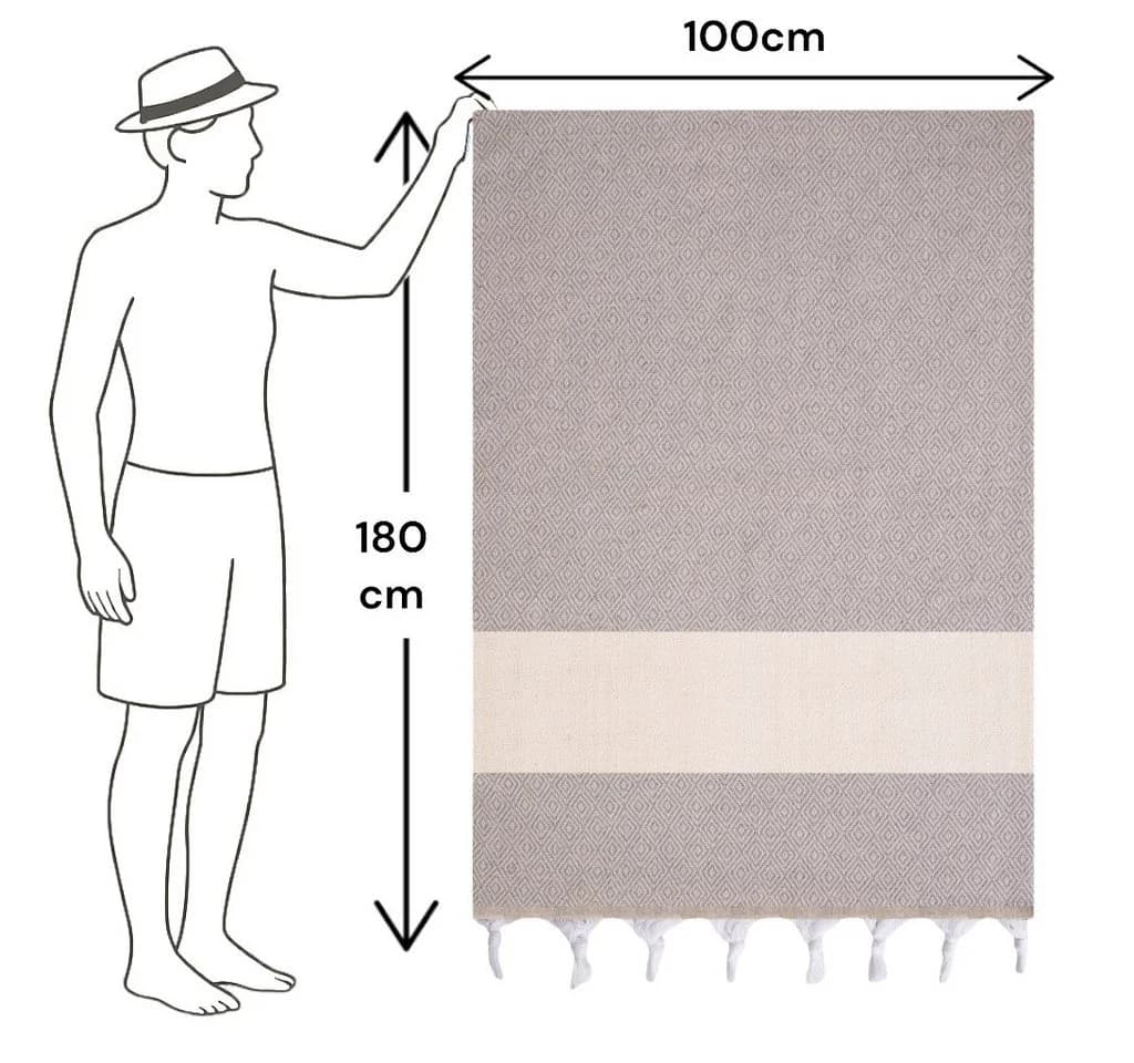 herémood Hamamtuch XXL Beige 100% Baumwolle Schnelltrocknend - Bild 3