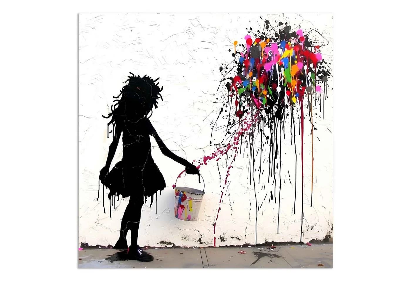 Leinwando Leinwandbild Banksy Color Crash Popart Wandbild - Bild 4