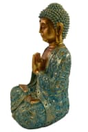MF Buddha Statue Mintgrün Gold Polyresin 41cm Meditierende Figur Bild 4