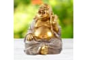 MF Buddhafigur XXL Lachende Buddha Figur Gold Grau Bild 2