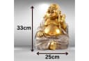 MF Buddhafigur XXL Lachende Buddha Figur Gold Grau Bild 4