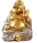 MF Buddhafigur XXL Lachende Buddha Figur Gold Grau Bild 5