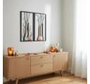 MF Wandbild Set 2-tlg. Handbemalt Metall Braun Beige Vase Herbst Winter Bild 4