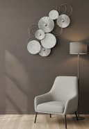 MF Wanddeko Sixo Metall Wandschmuck Silber Weiss Bild 1