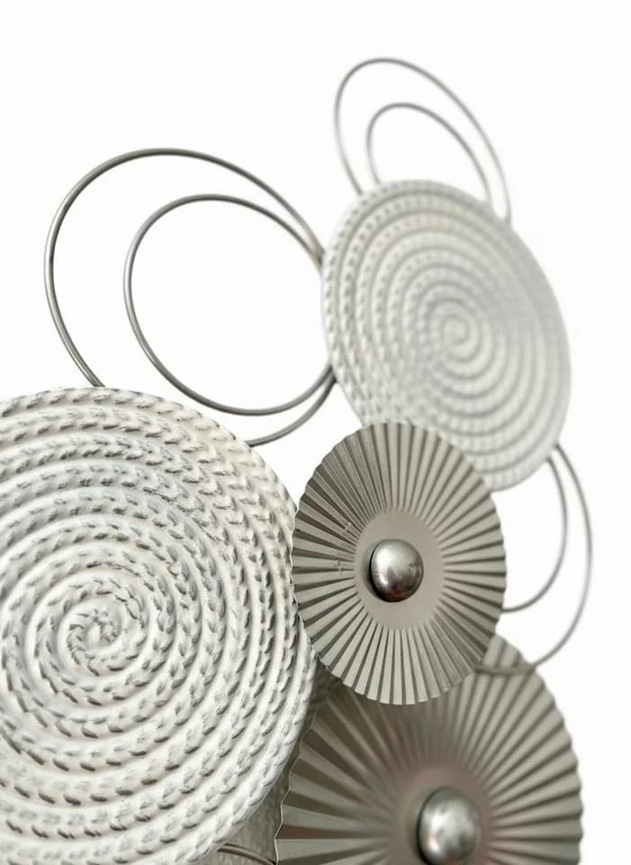 MF Wanddeko Sixo Metall Wandschmuck Silber Weiss - Bild 3