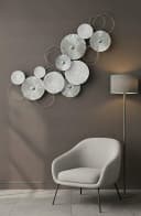 MF Wanddeko Sixo Metall Wandschmuck Silber Weiss Bild 5