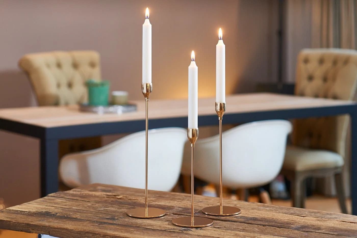 MF Kerzenständer Malte 3er Set Gold Modern