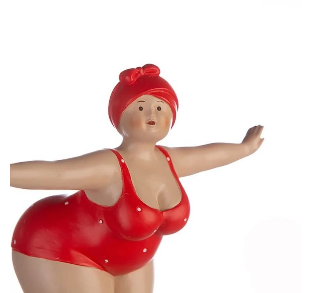 GILDE Dekofigur 2er Set Figur Tante Elli in Rot & Mint mit Rettungsring