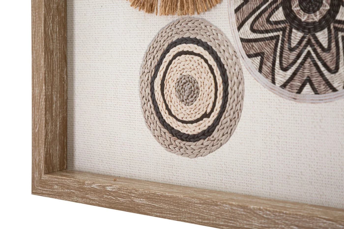 MF Wanddekoobjekt Nara Mandala Boho Natur Bast Relief 70x35cm - Bild 4