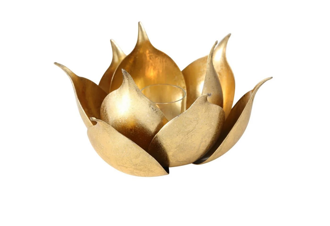 MF Windlicht Lotusgold Metall Gold 20 cm - Bild 2