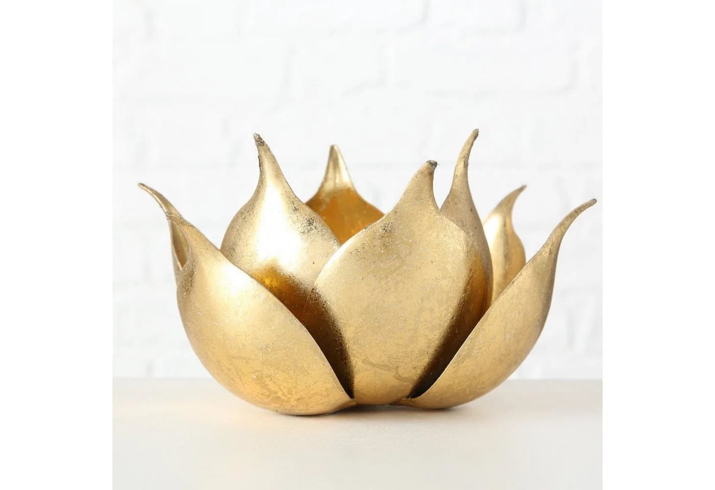 MF Windlicht Lotusgold Metall Gold 20 cm - Bild 3
