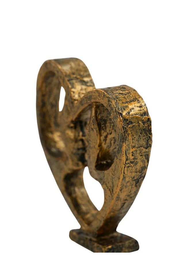 MF Skulptur Ewige Liebe Gold Liebende Gesichter