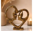 MF Skulptur Ewige Liebe Gold Liebende Gesichter Bild 2