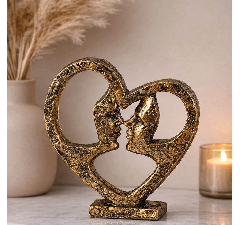 MF Skulptur Ewige Liebe Gold Liebende Gesichter - Bild 3