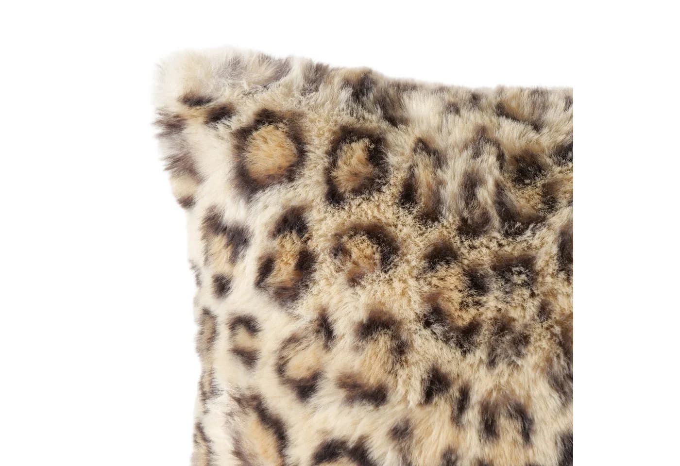 MF Dekokissen Kunstfell Savanna – Weiches Kissen mit Leopardenmuster - Bild 5