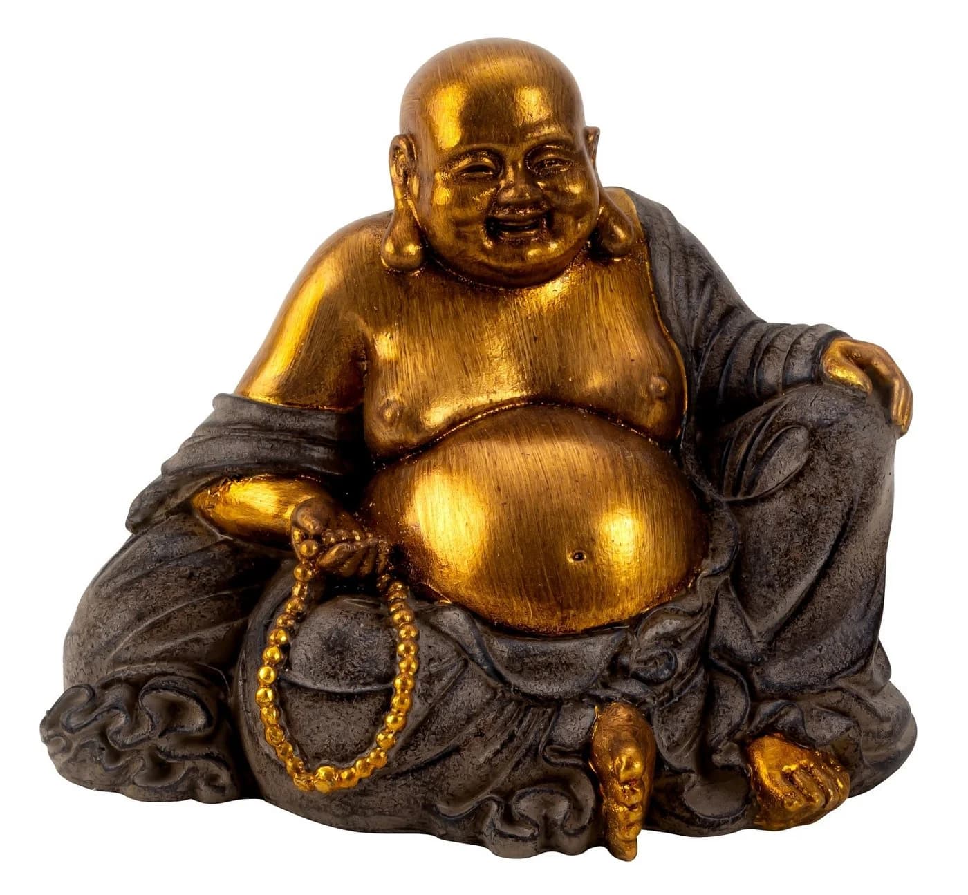 MF Buddhafigur Serenes Lächeln Handbemalt Dekoobjekt - Bild 3