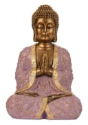 MF Buddhafigur Buddha Statue Amara Flieder Gold Polyresin 41cm Handbemalt Bild 3